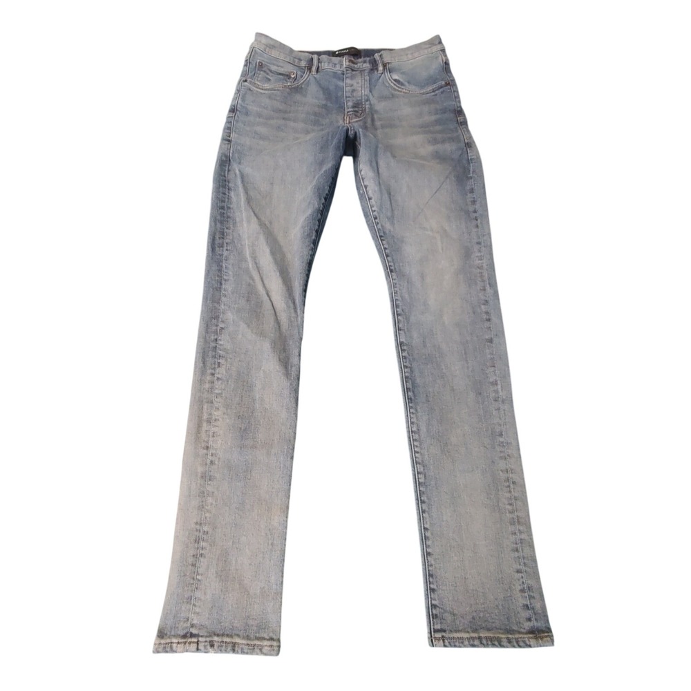 Purple Brand 32x31 Slim Fit Light Wash Blue Denim Jeans Button Fly Distressed